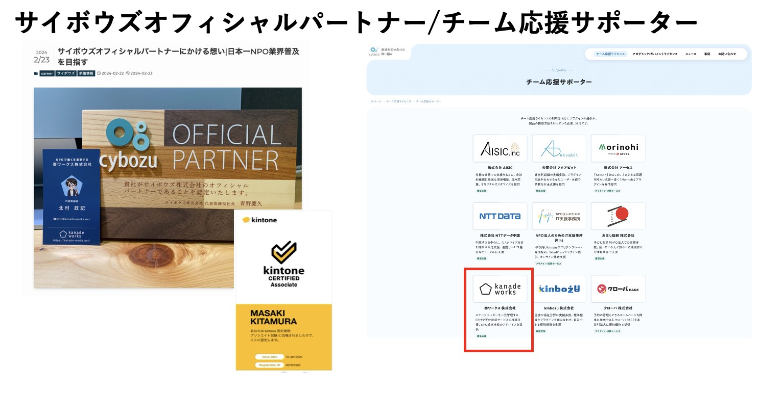 サイボウズオフィシャルパートナー/チーム応援サポーター